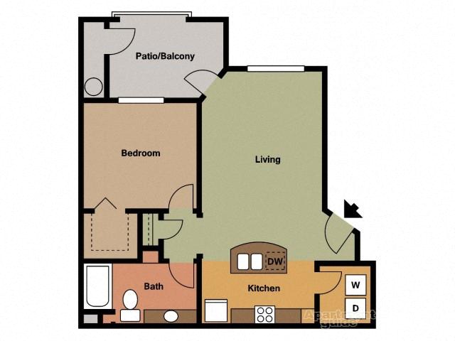 Caspian One Bedroom 3037 3037 floor plan