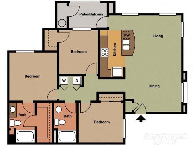 Brandenburg Three Bedroom Two Bathroom 2057 2057 floor plan
