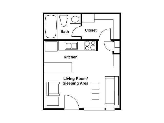 Furnished Studio 2110 2110 floor plan