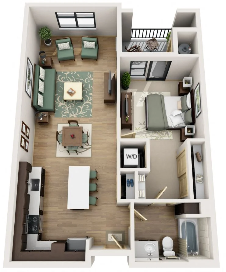 A2 - One Bedroom, One Bath 3003 3003 floor plan