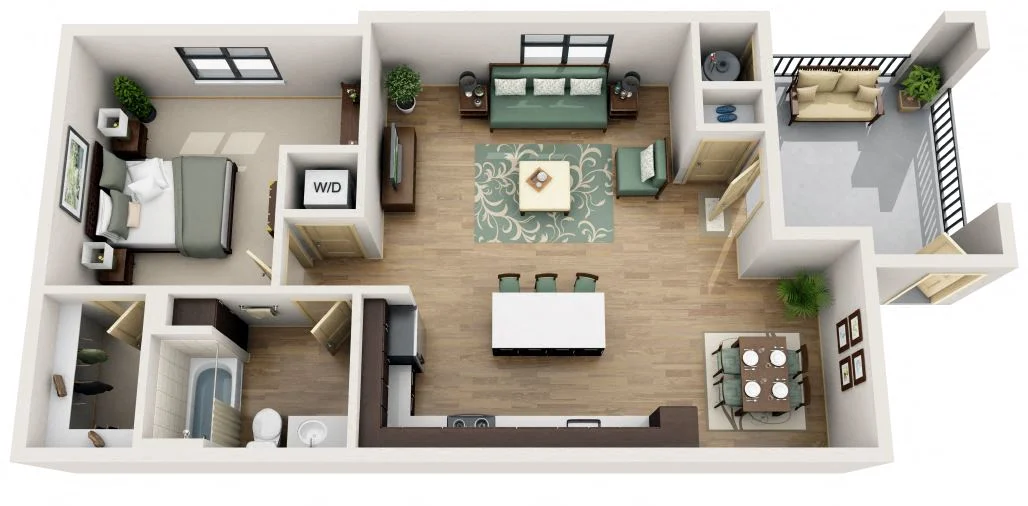 A3 - One Bedroom, One Bath 2076 2076 floor plan