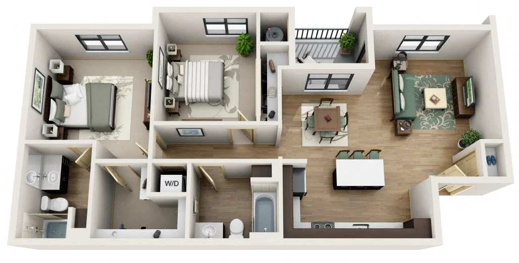 B4 - 2 Bedroom, 2 Bath 3026 3026 floor plan