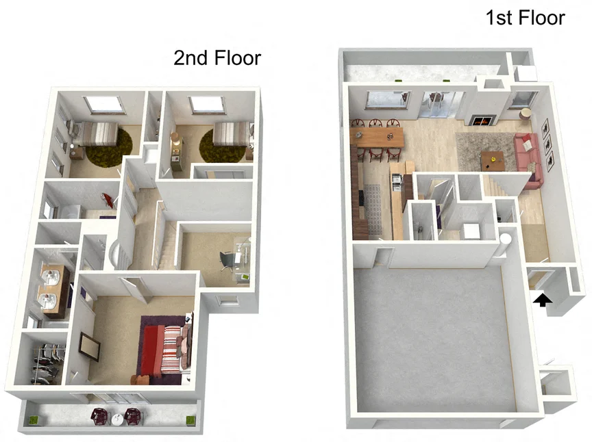 Three Bedroom 2.5 Bathroom 1797 Sq Ft 8519 8519 floor plan