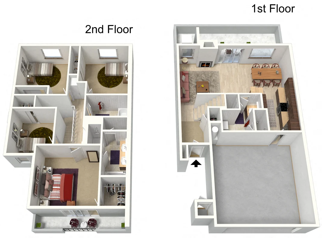 Four Bedroom 2.5 Bathroom 1807 Sq Ft 1522 1522 floor plan