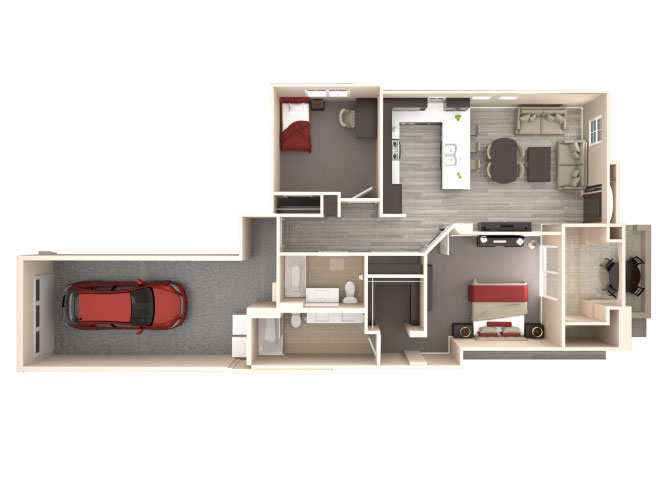 Santorini with Direct Access Garage 1060 1060 floor plan