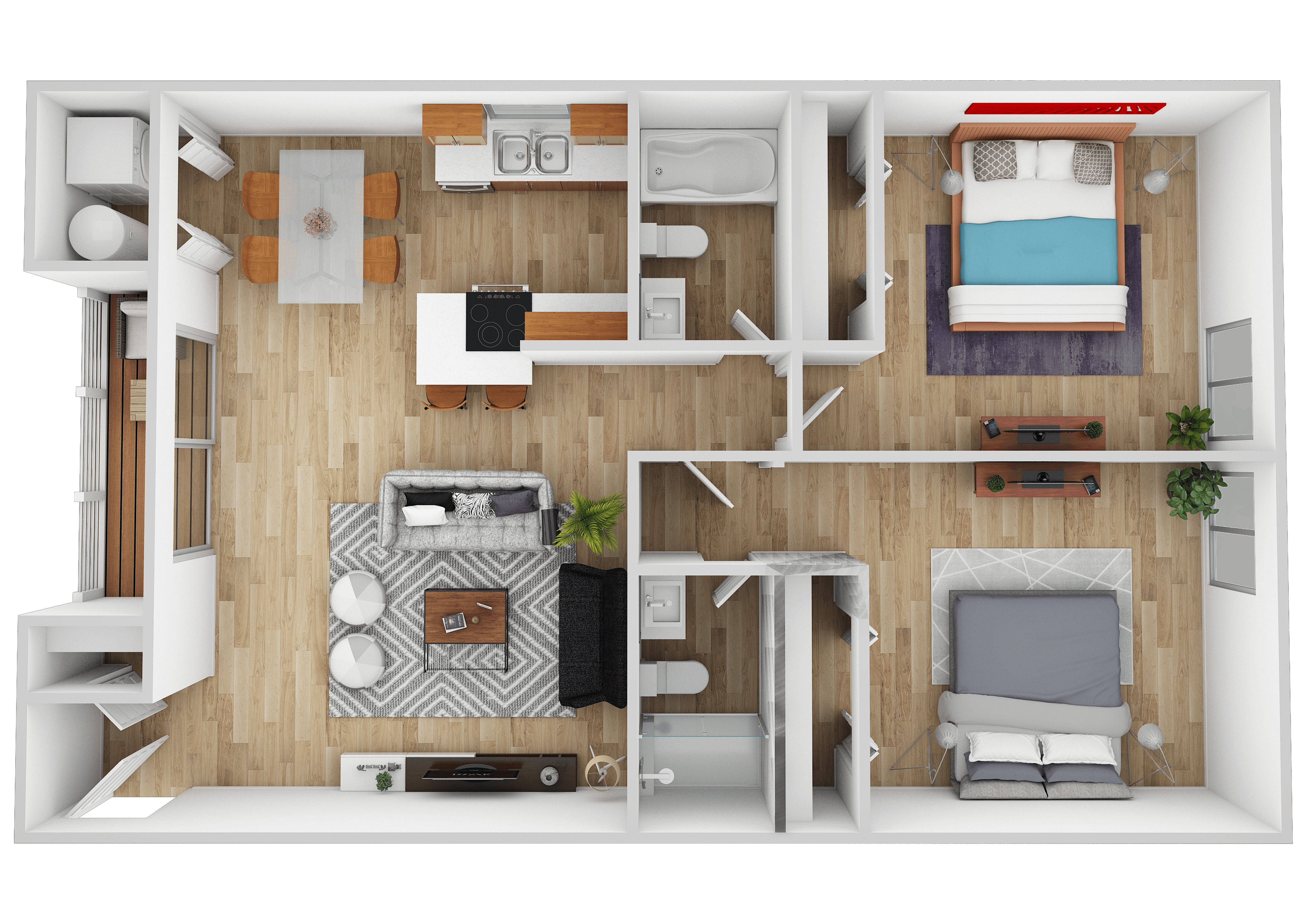 Two Bedroom Two Bathroom 39-103 39-103 floor plan