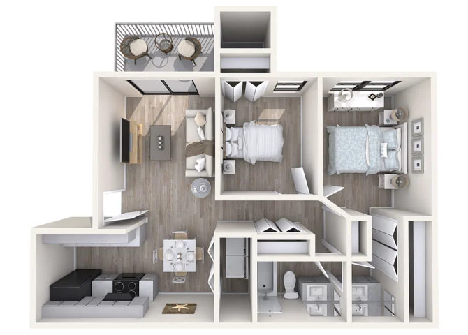 2 Bed /1 Bath Classic 2051 2051 floor plan