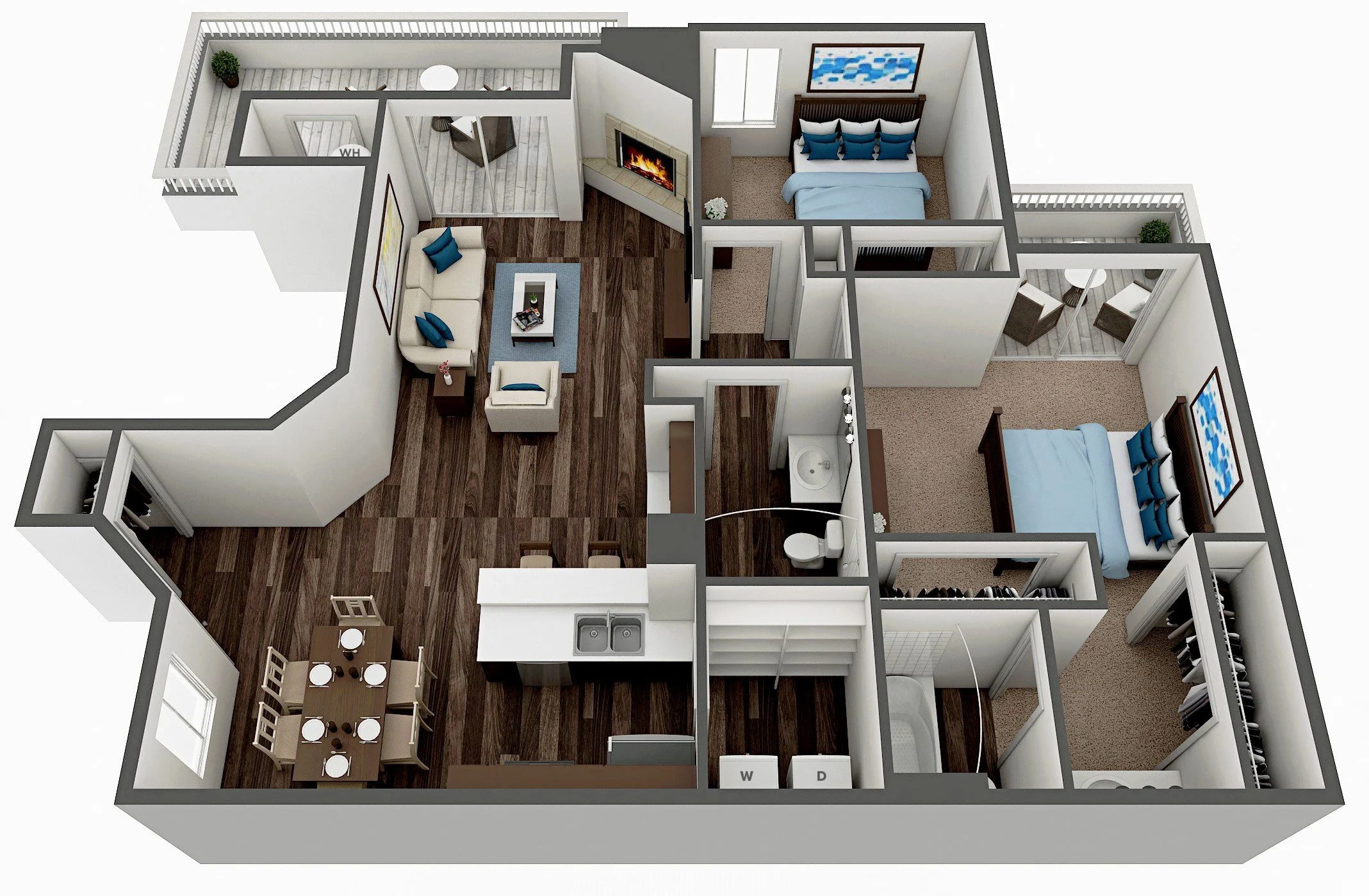 2 Bed 2 Bath - B2 2021 2021 floor plan