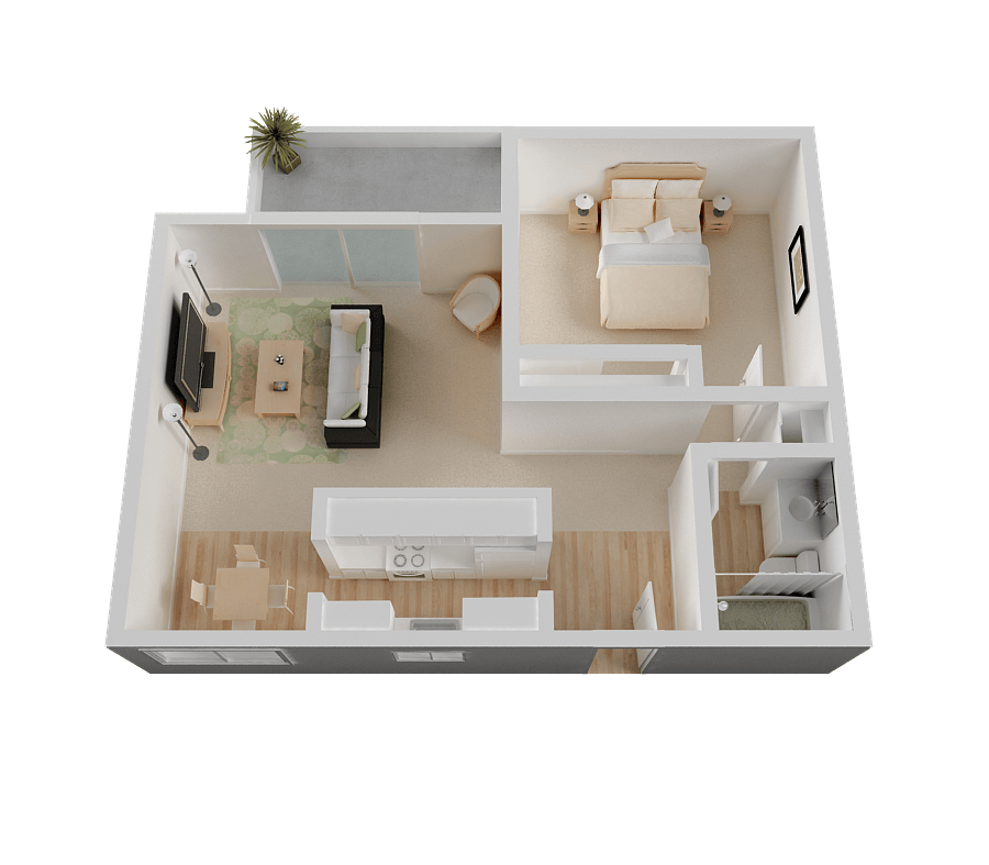 Large One Bedroom 2043 2043 floor plan