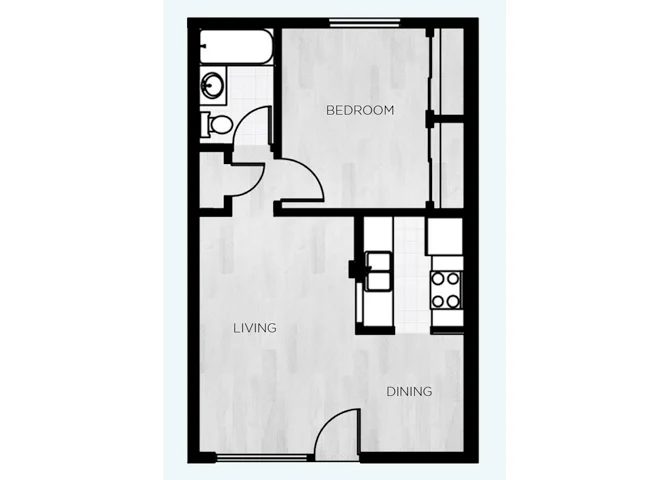 ONE BEDROOM 45 45 floor plan