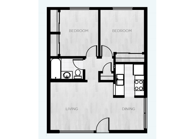 TWO BEDROOM 60 60 floor plan