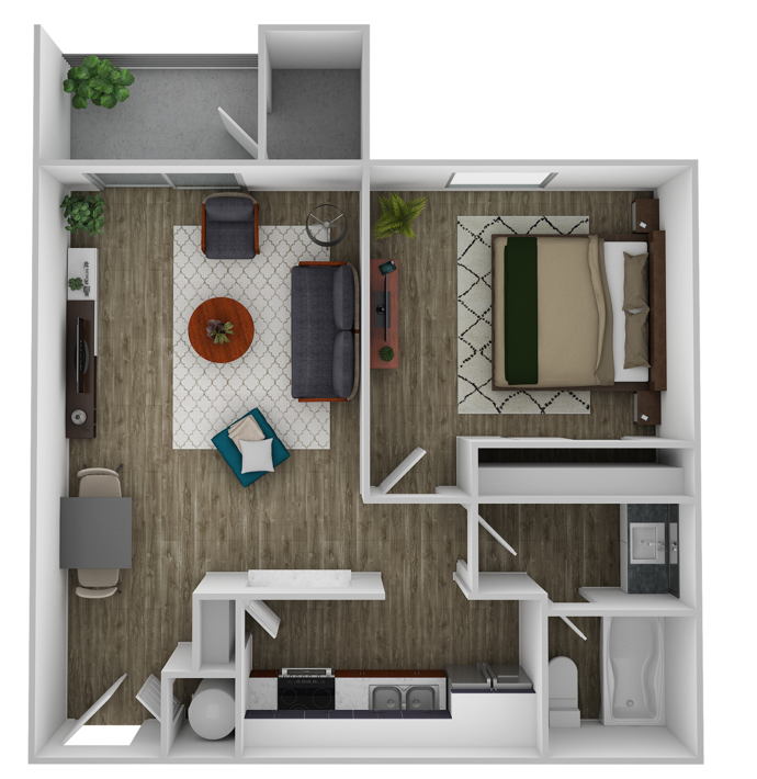 One Bed One Bath S 132 132 floor plan