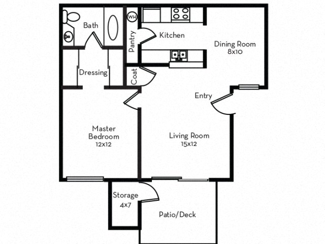 1x1 2303W 2303W floor plan