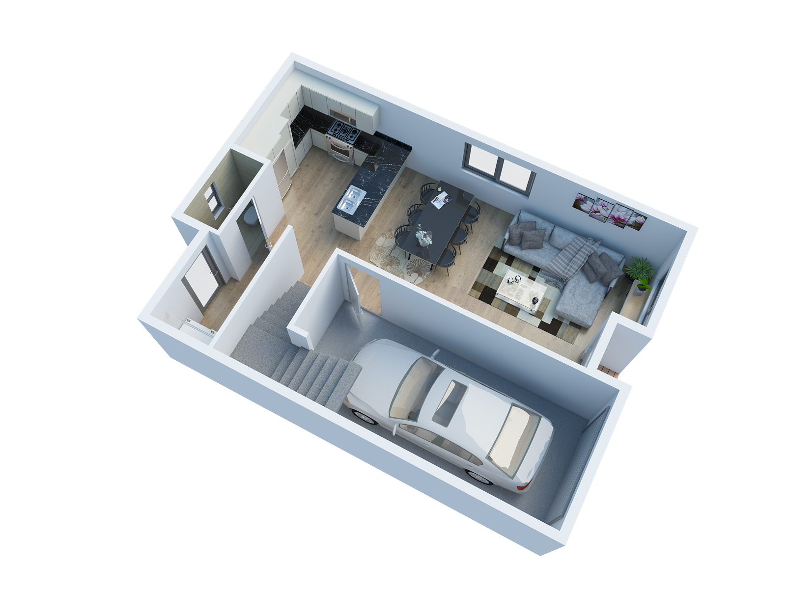 Three Bedroom Two and a Half Bathroom 1,294 Sq Ft With Attached Garage 1204 1204 floor plan