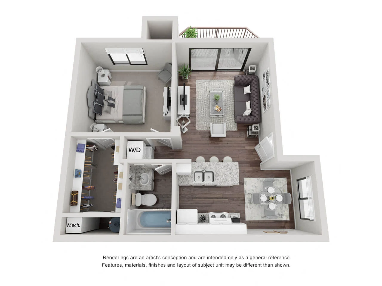 A1: 1 Bed 1 Bath 1172 1172 floor plan