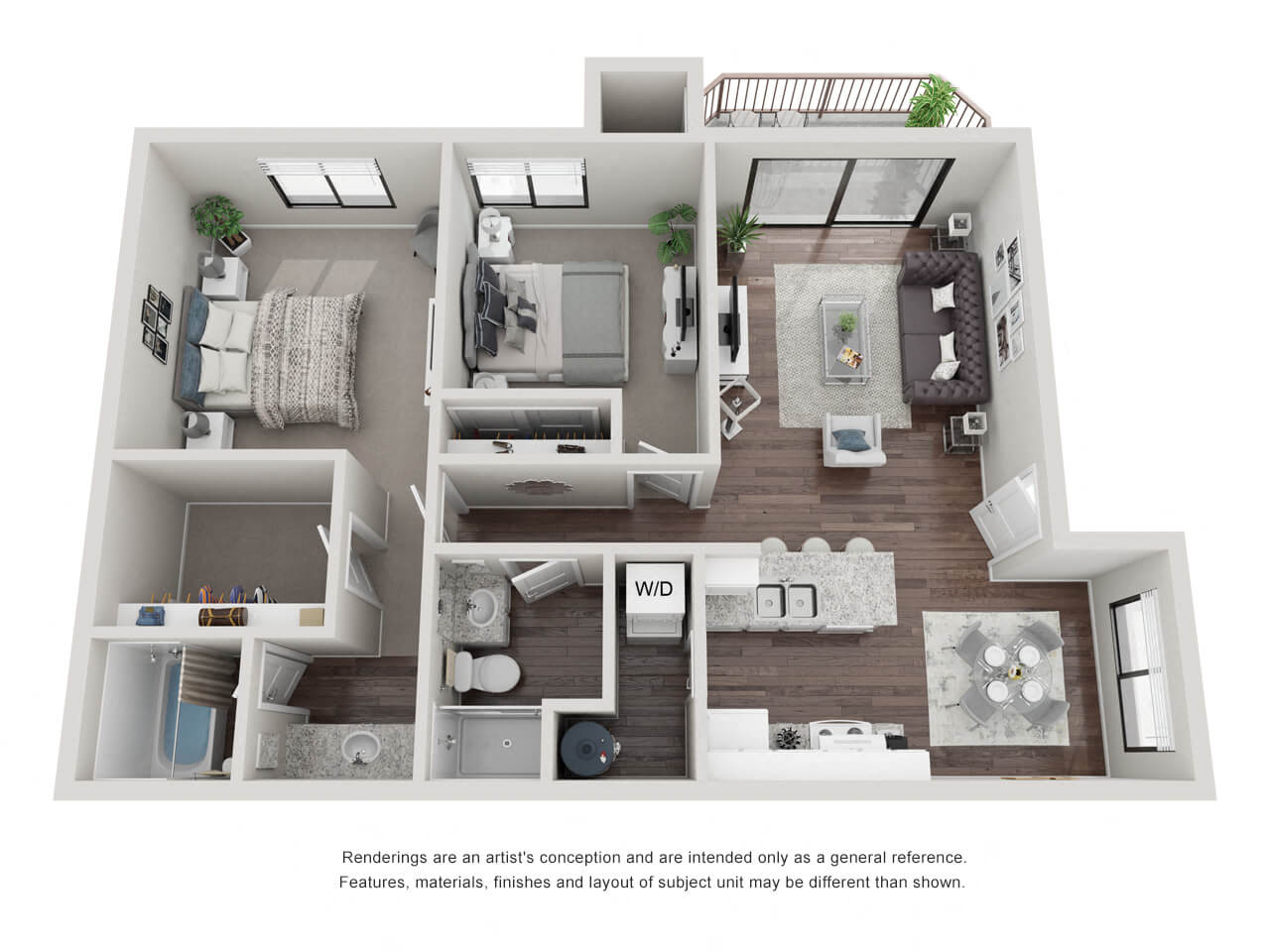 B1: 2 Bed 2 Bath 2070 2070 floor plan