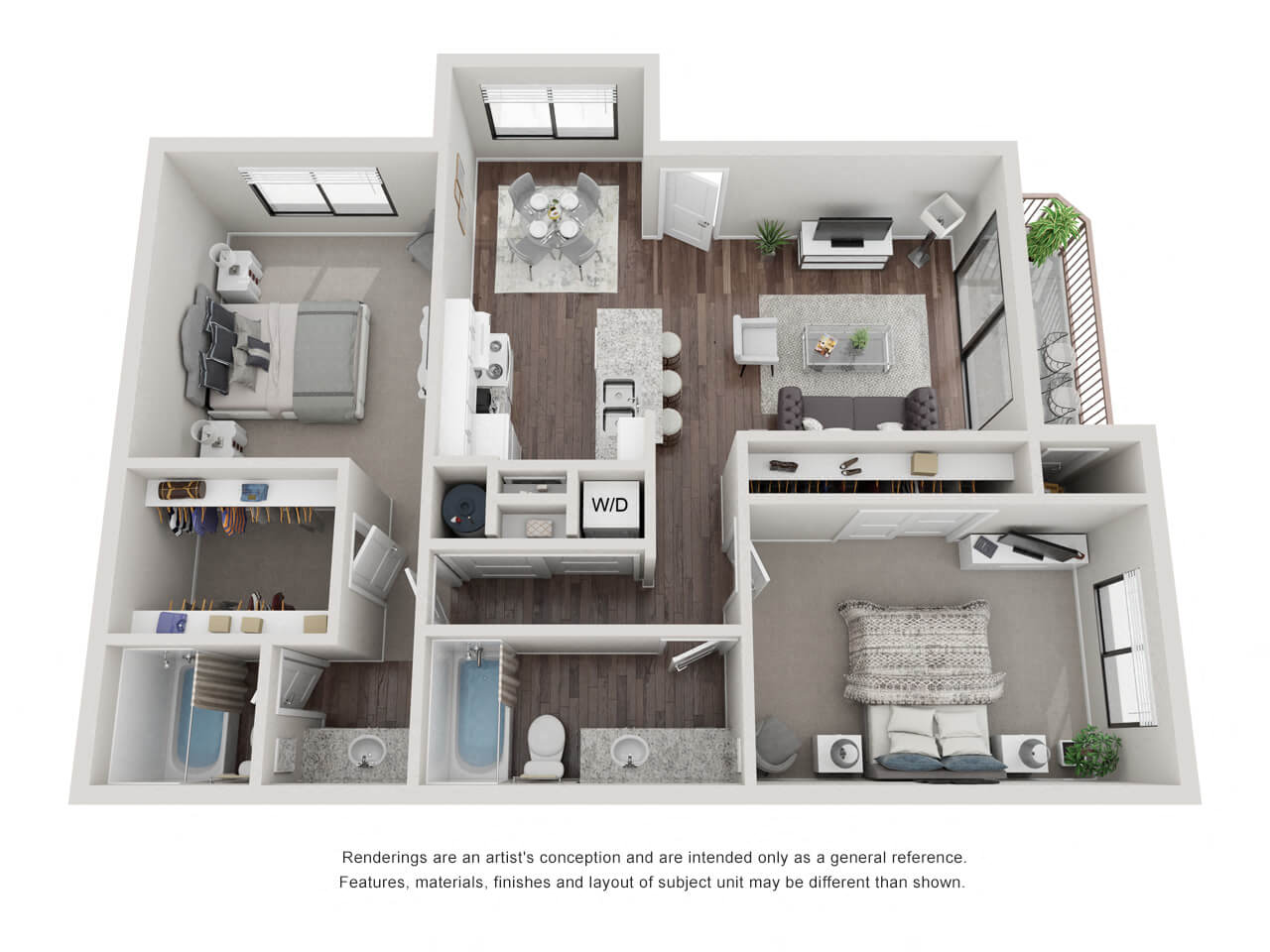 B2: 2 Bed 2 Bath 2187 2187 floor plan