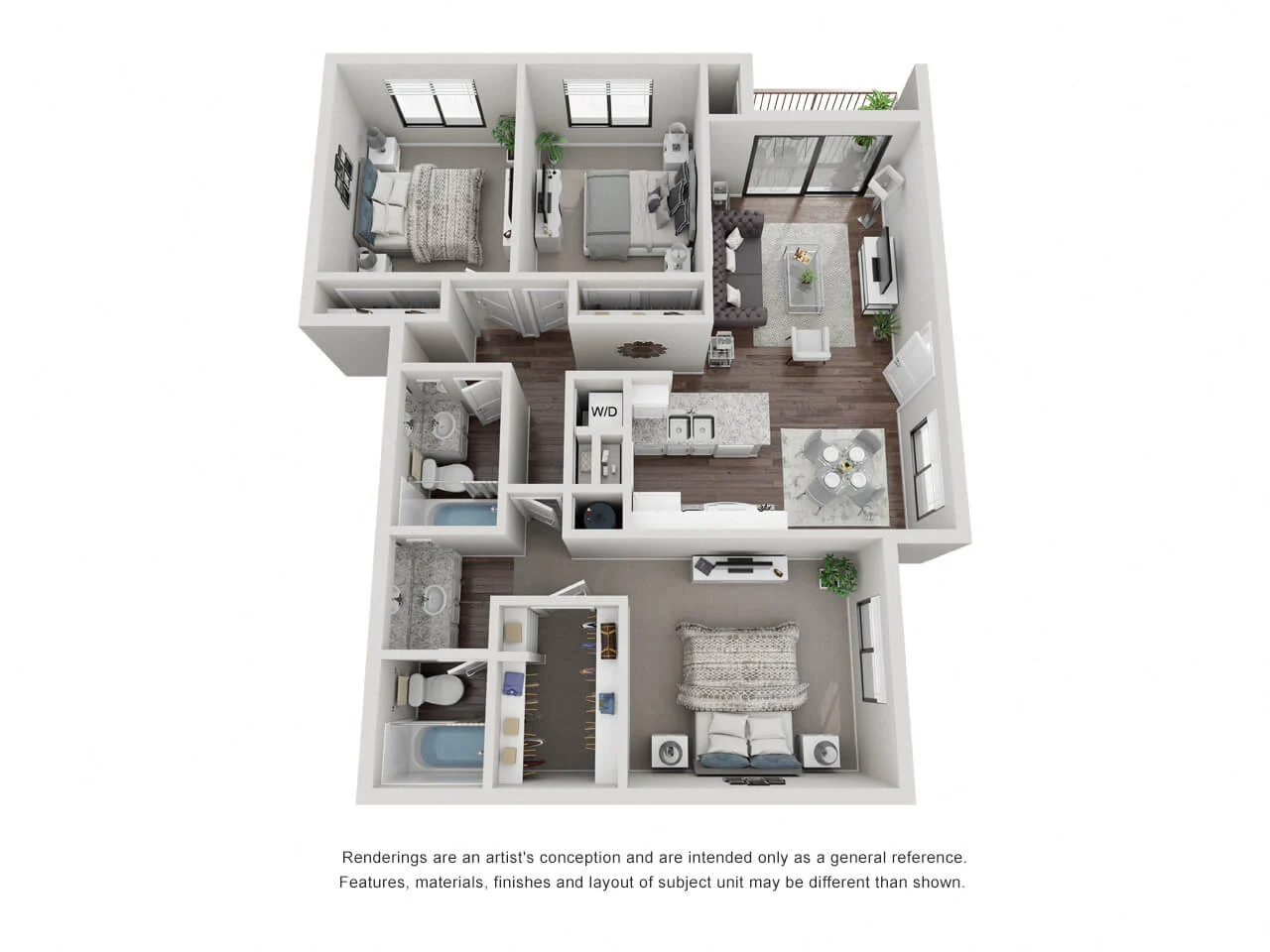 C1: 3 Bed 2 Bath 2151 2151 floor plan
