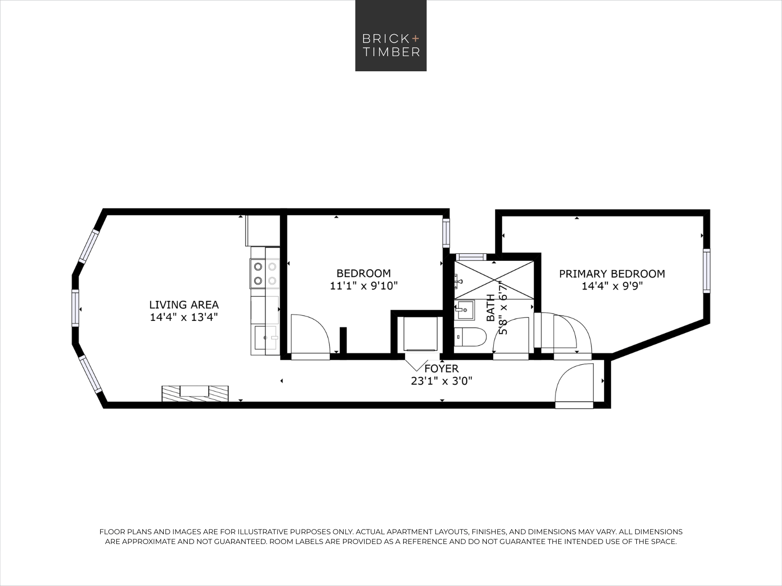 2 Bedroom 1 Bath 303 303 floor plan