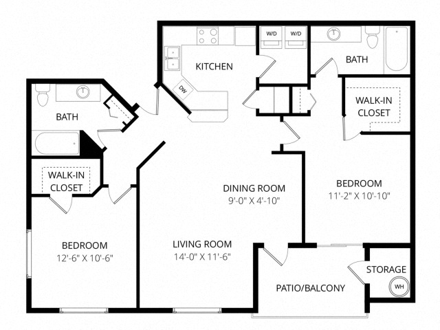 2 Bedroom 2 Bath 2184 2184 floor plan