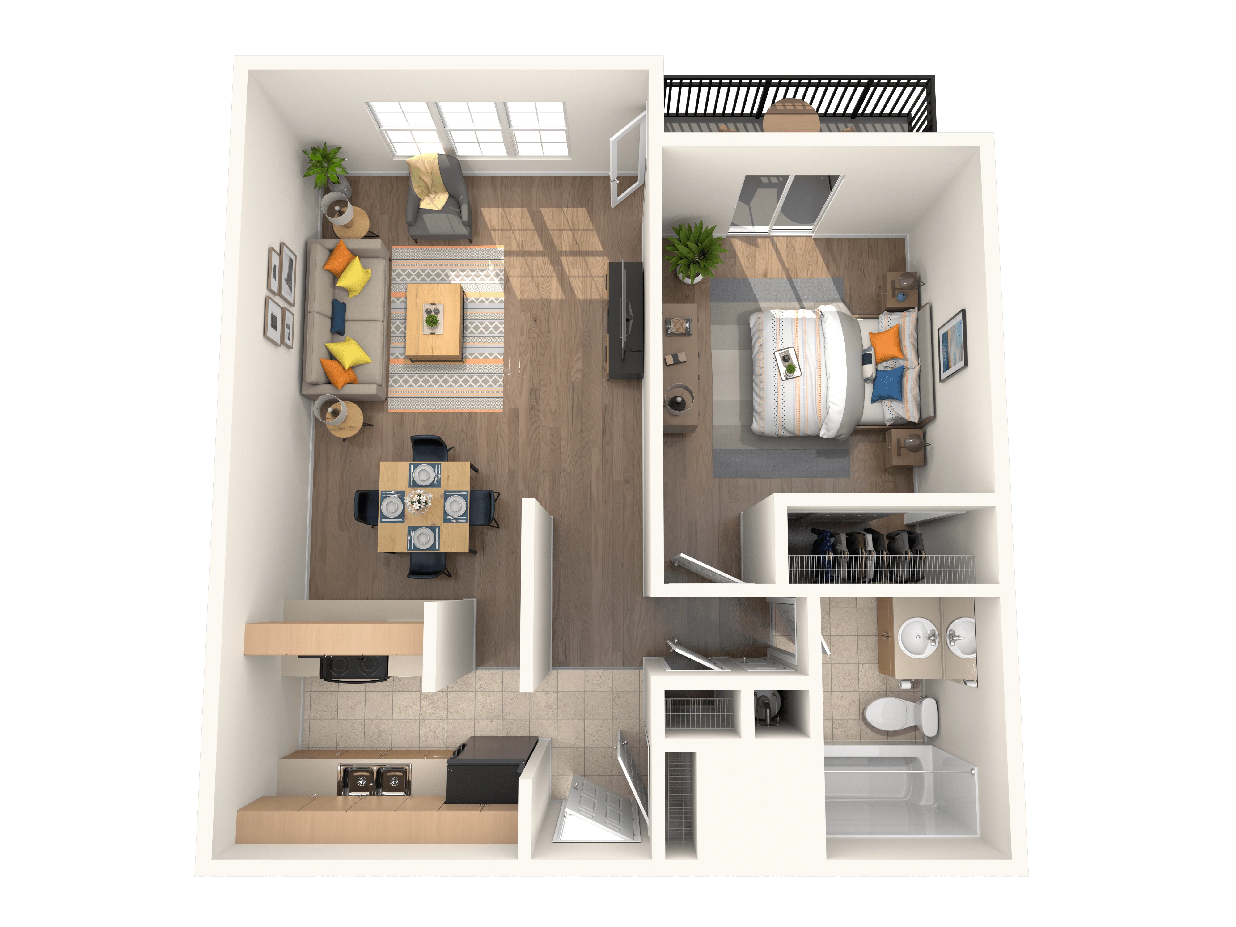 One Bedroom 180 180 floor plan