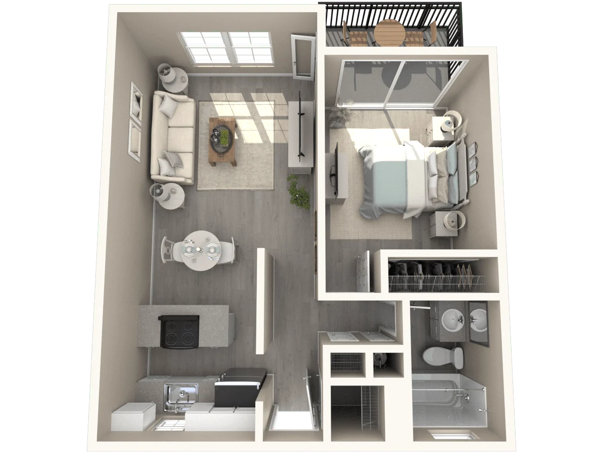 1 Bed 1 Bath 147 147 floor plan