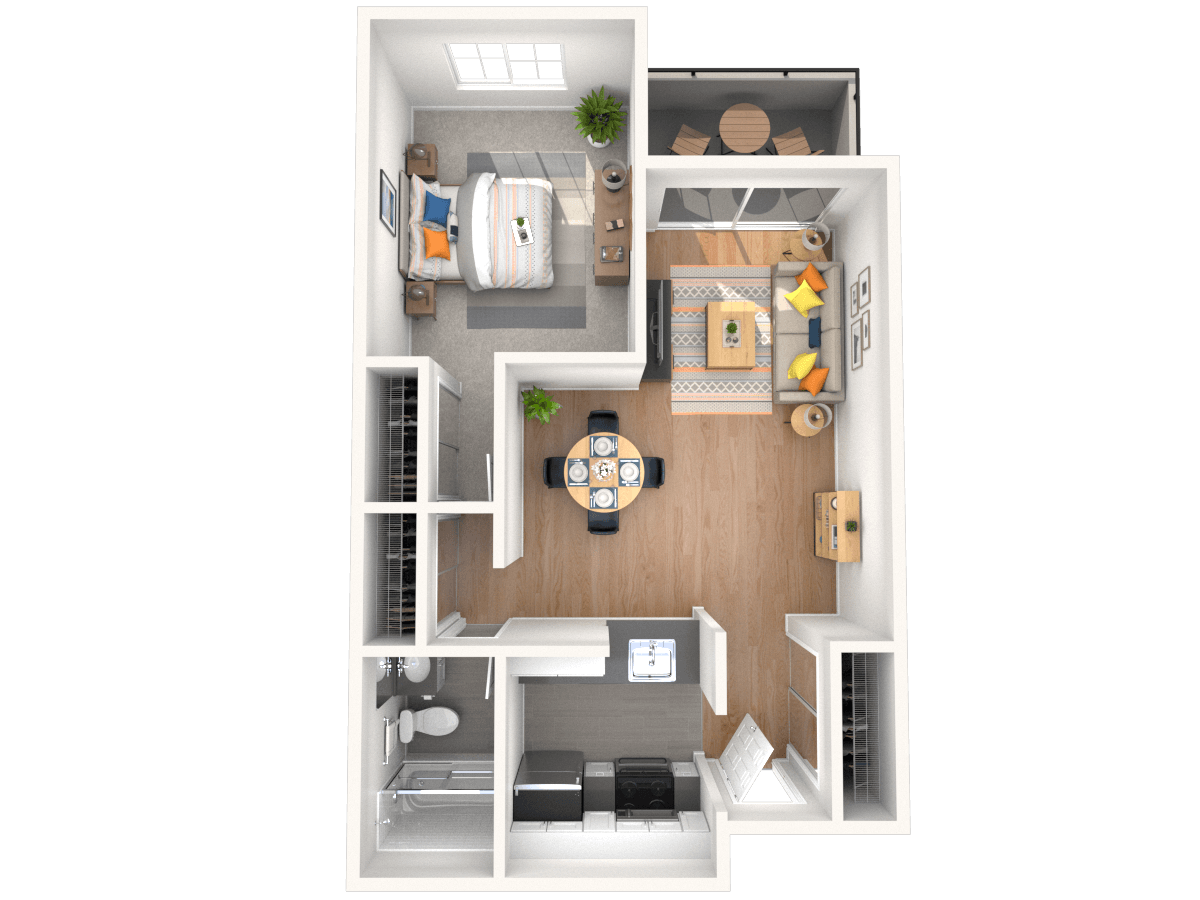 1 Bed 1 Bath A 221 221 floor plan