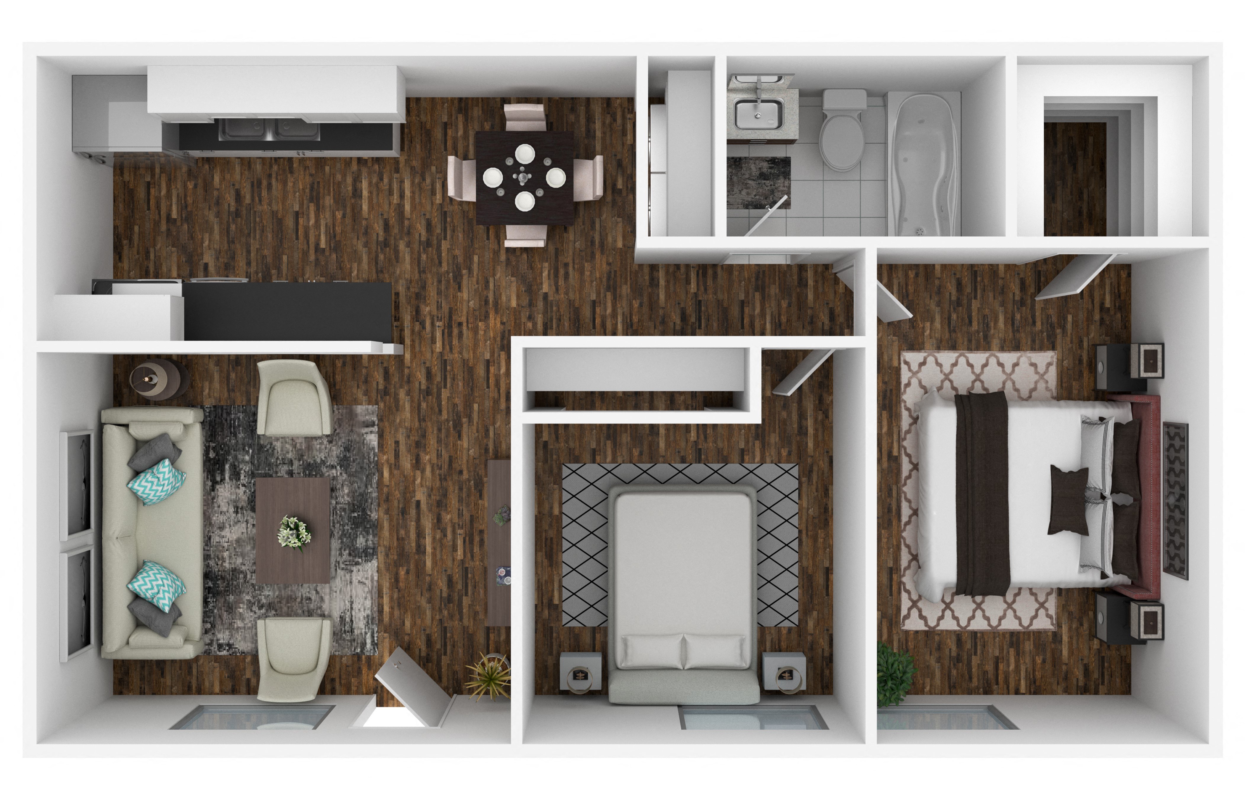 2 Bedroom x 1 Bath 24 24 floor plan