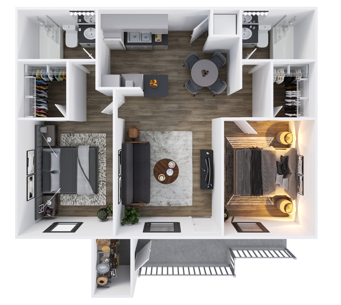 Two Bed Two Bath 159 159 floor plan