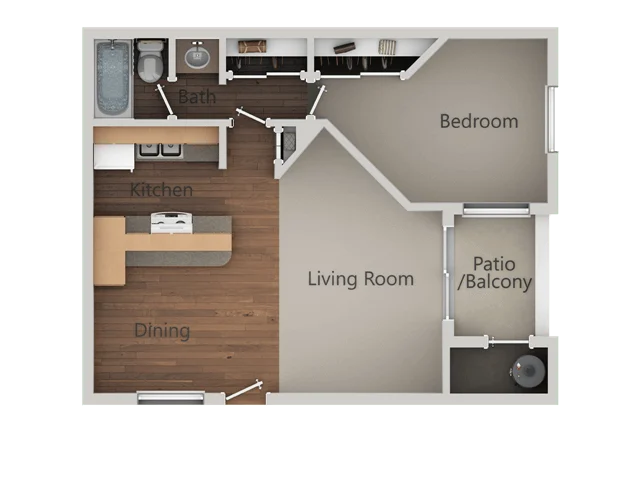 1X1 B 2110 2110 floor plan