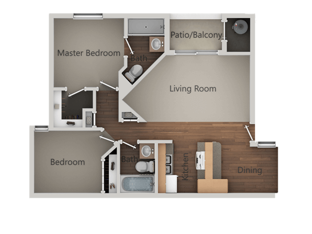 2X2 1160 1160 floor plan