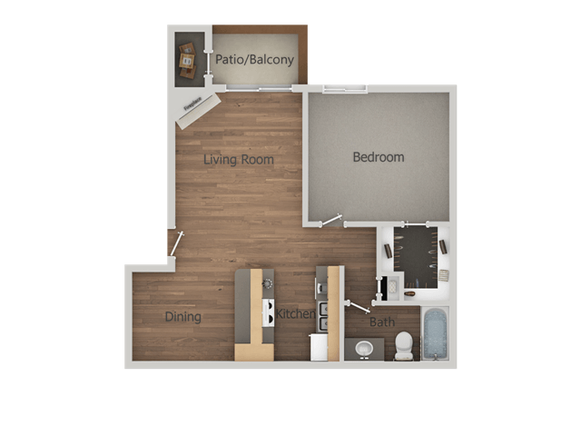1x1B 237 237 floor plan