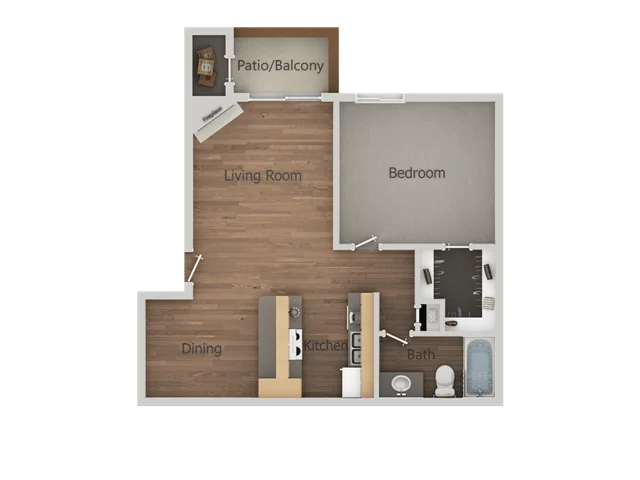 1x1B 281 281 floor plan