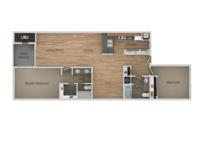 2x2 with Den 2088 2088 floor plan
