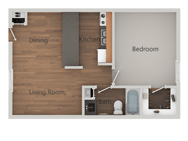 1X1 128 128 floor plan
