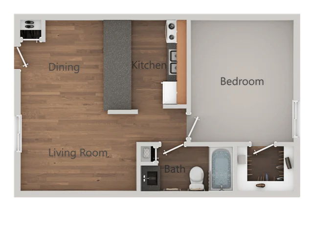 1X1 152 152 floor plan