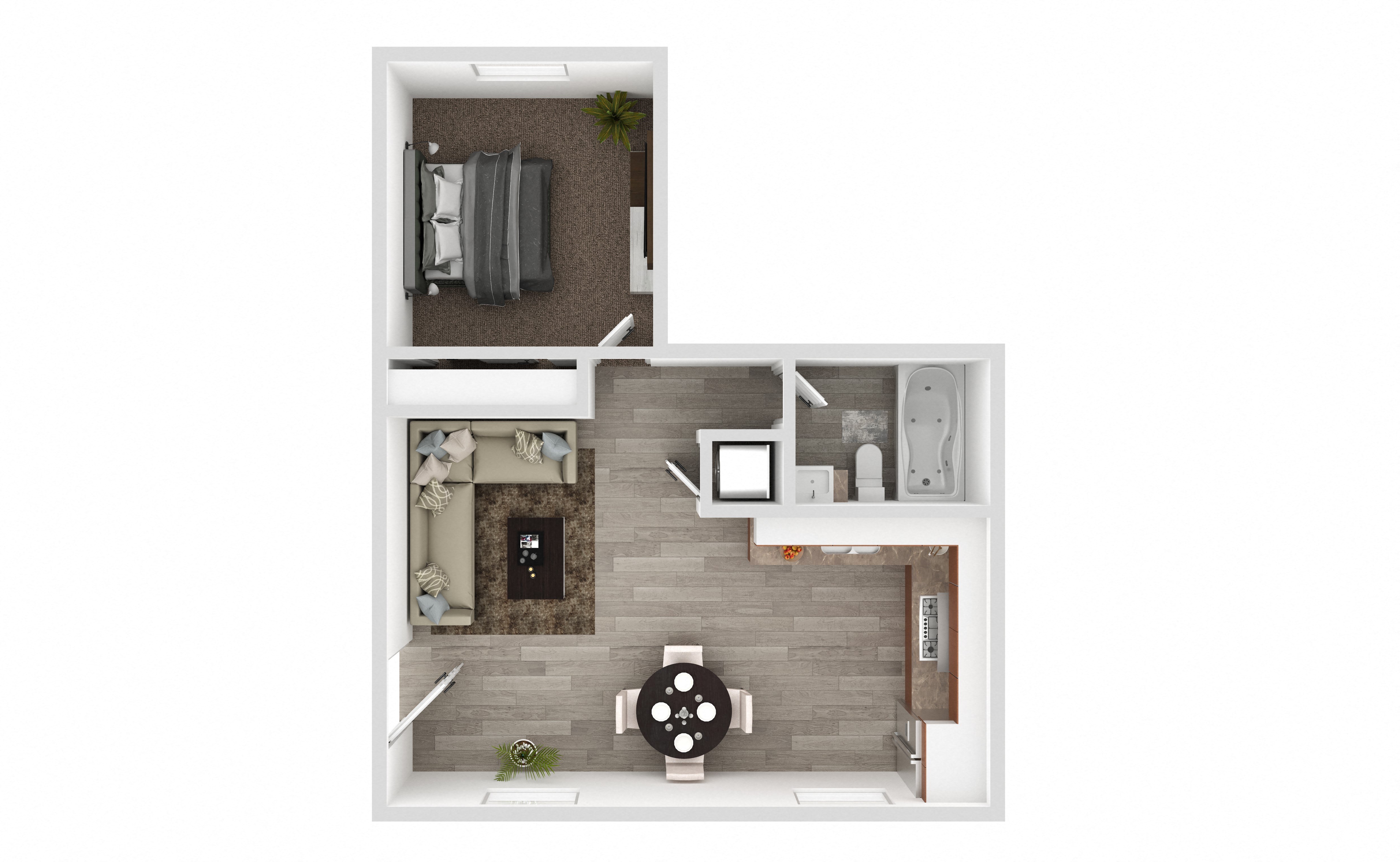 One Bedroom One Bath 110 110 floor plan