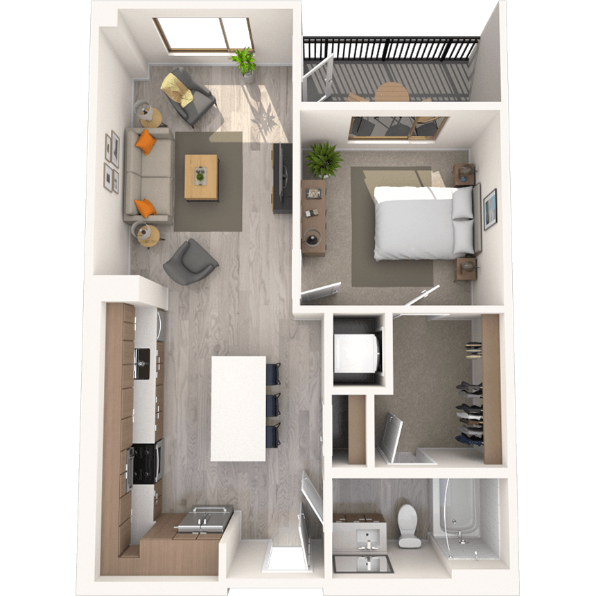 A1 1x1-739 SF 246 246 floor plan