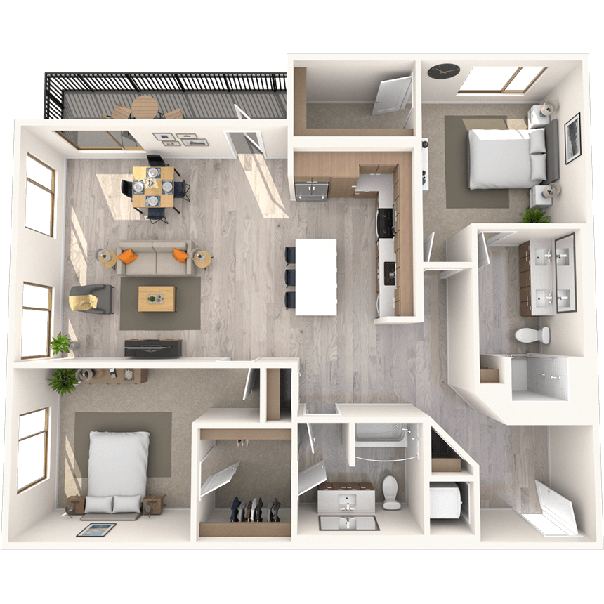 B2 2x2-1475 SF 175 175 floor plan