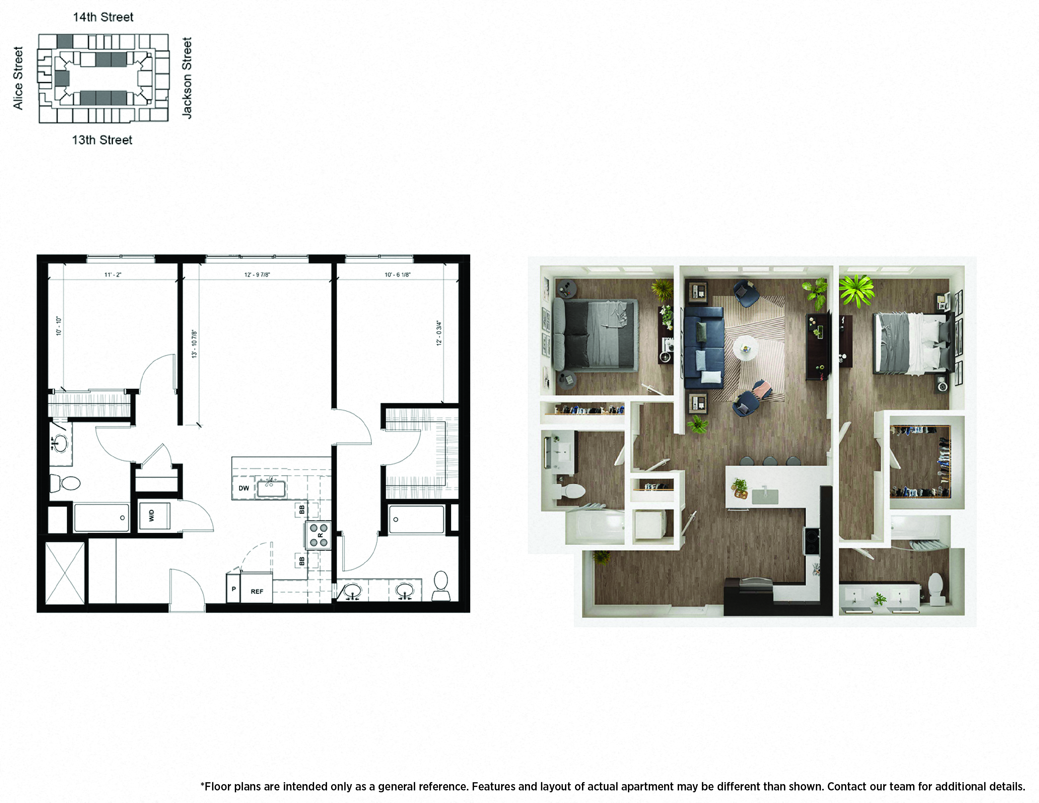 C1 2 Bedroom 529 529 floor plan
