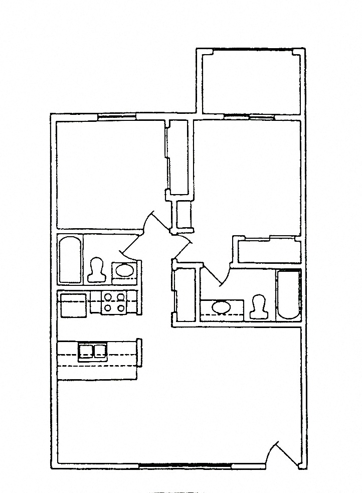 Two Bedroom Two Bathroom Ensuite 1005-104 1005-104 floor plan