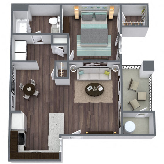 A1: 1 Bed 1 Bath 1113 1113 floor plan