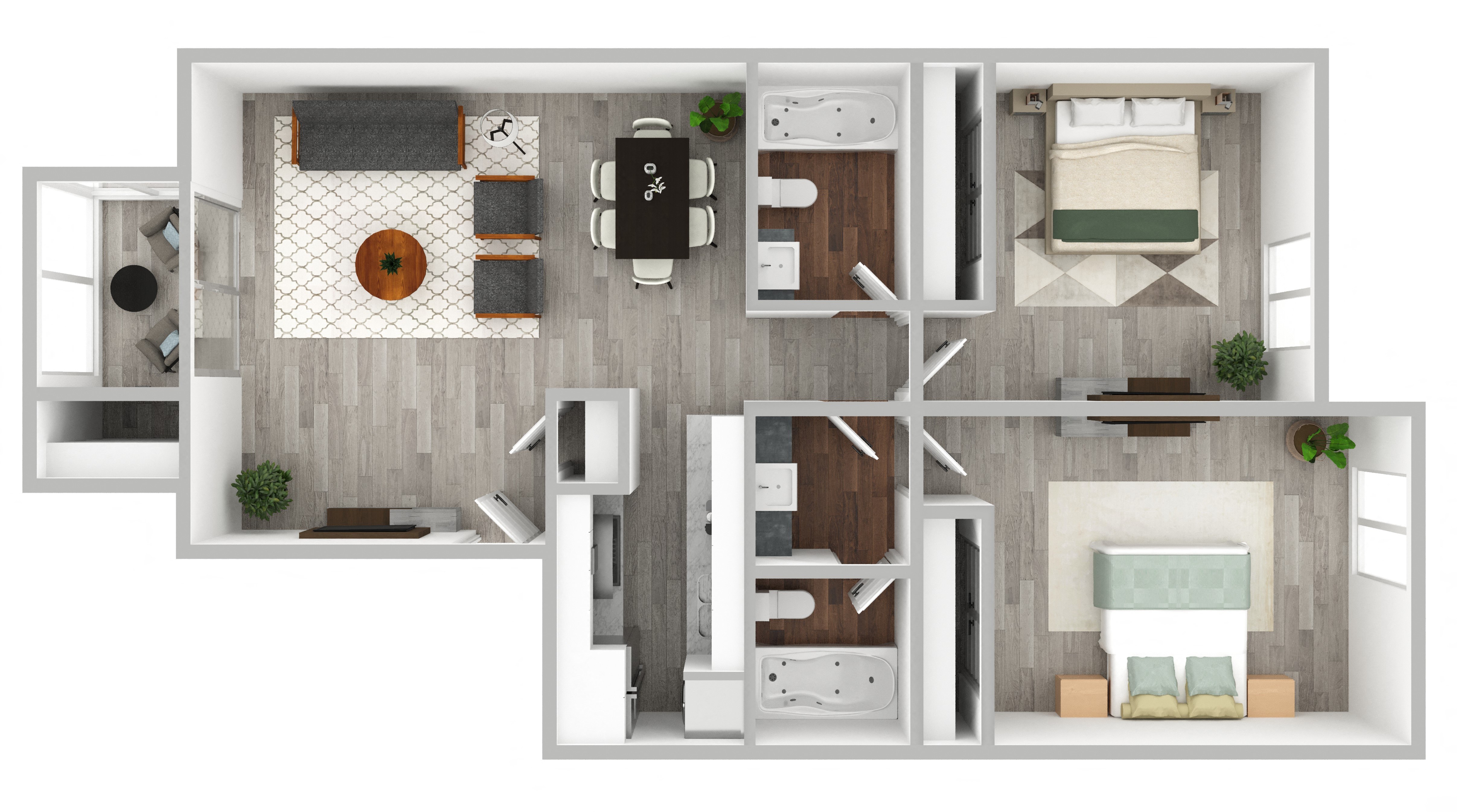 Two Bedroom 113 113 floor plan