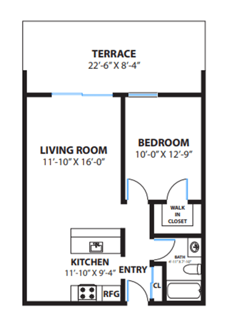 One Bedroom 26 26 floor plan