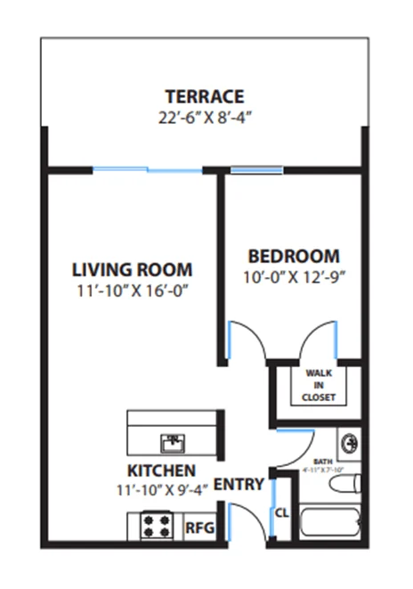 One Bedroom 22 22 floor plan