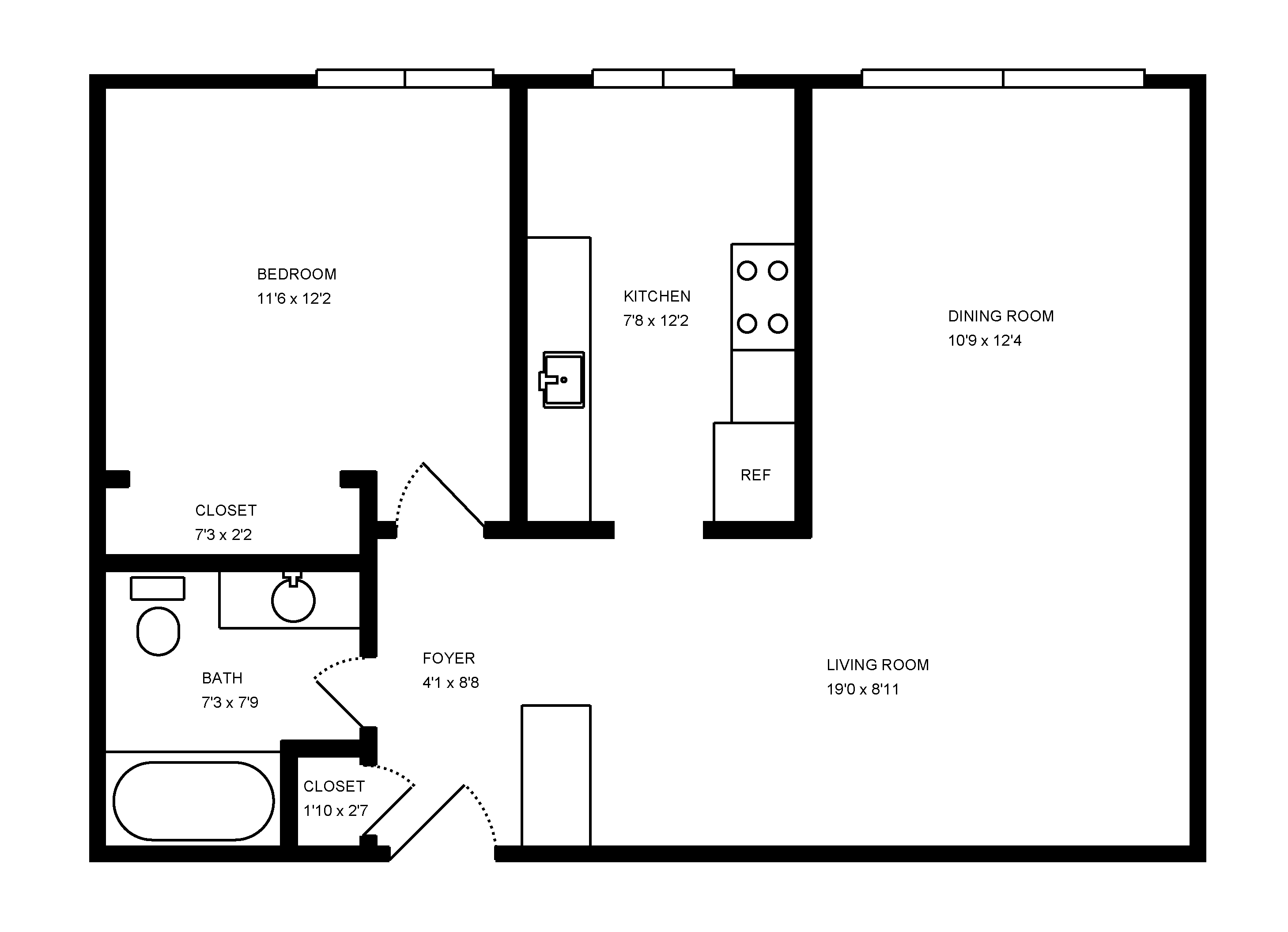 1 Bed 1 Bath 303 303 floor plan