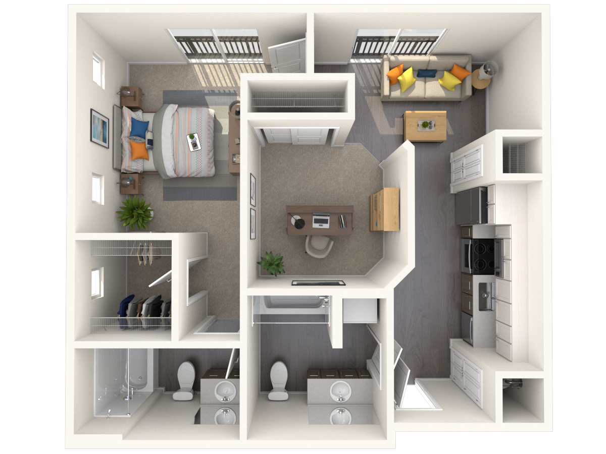 B1 - Large One Bedroom + Den 2035 2035 floor plan