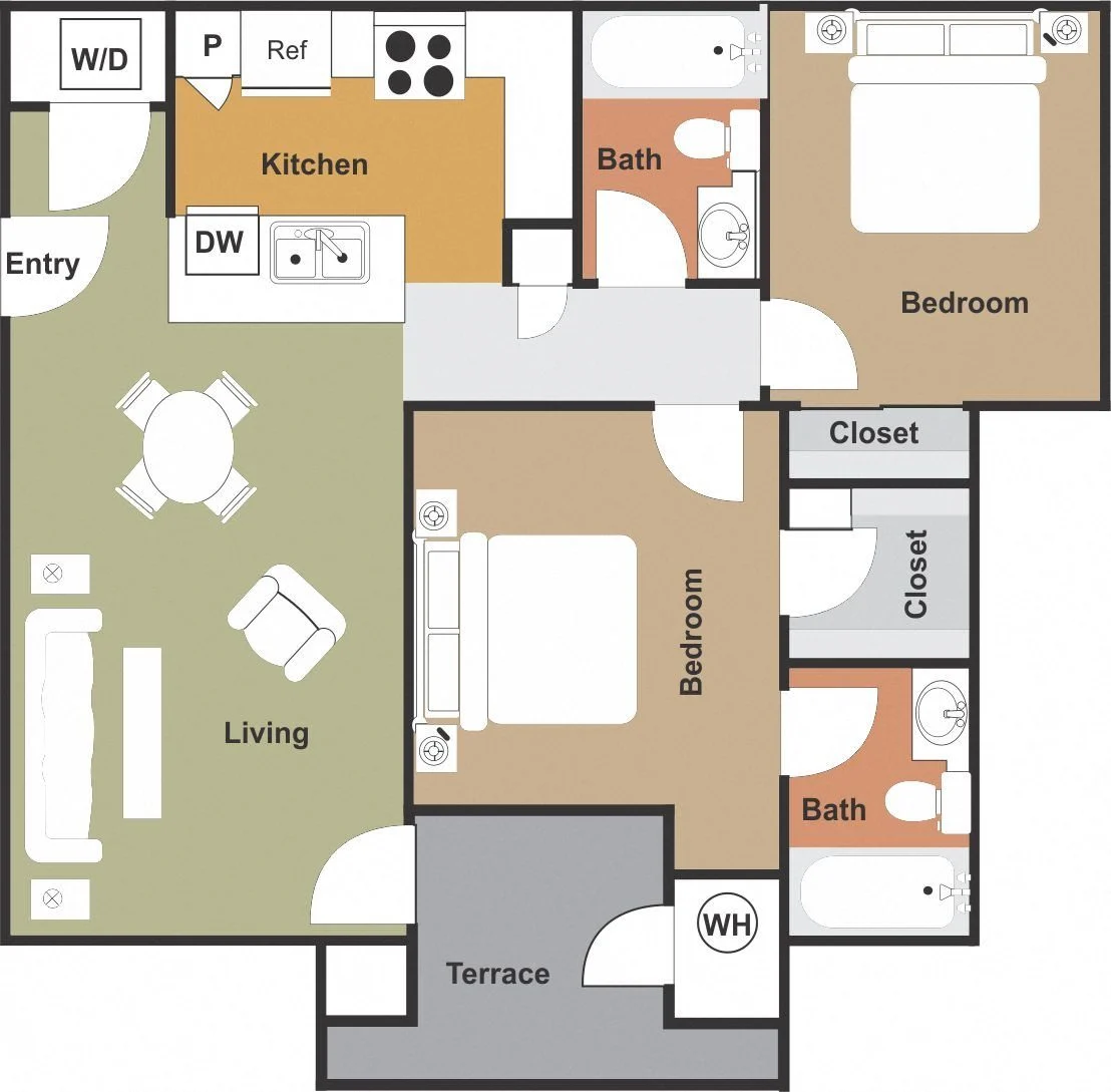 Two Bedroom POB5 328 328 floor plan