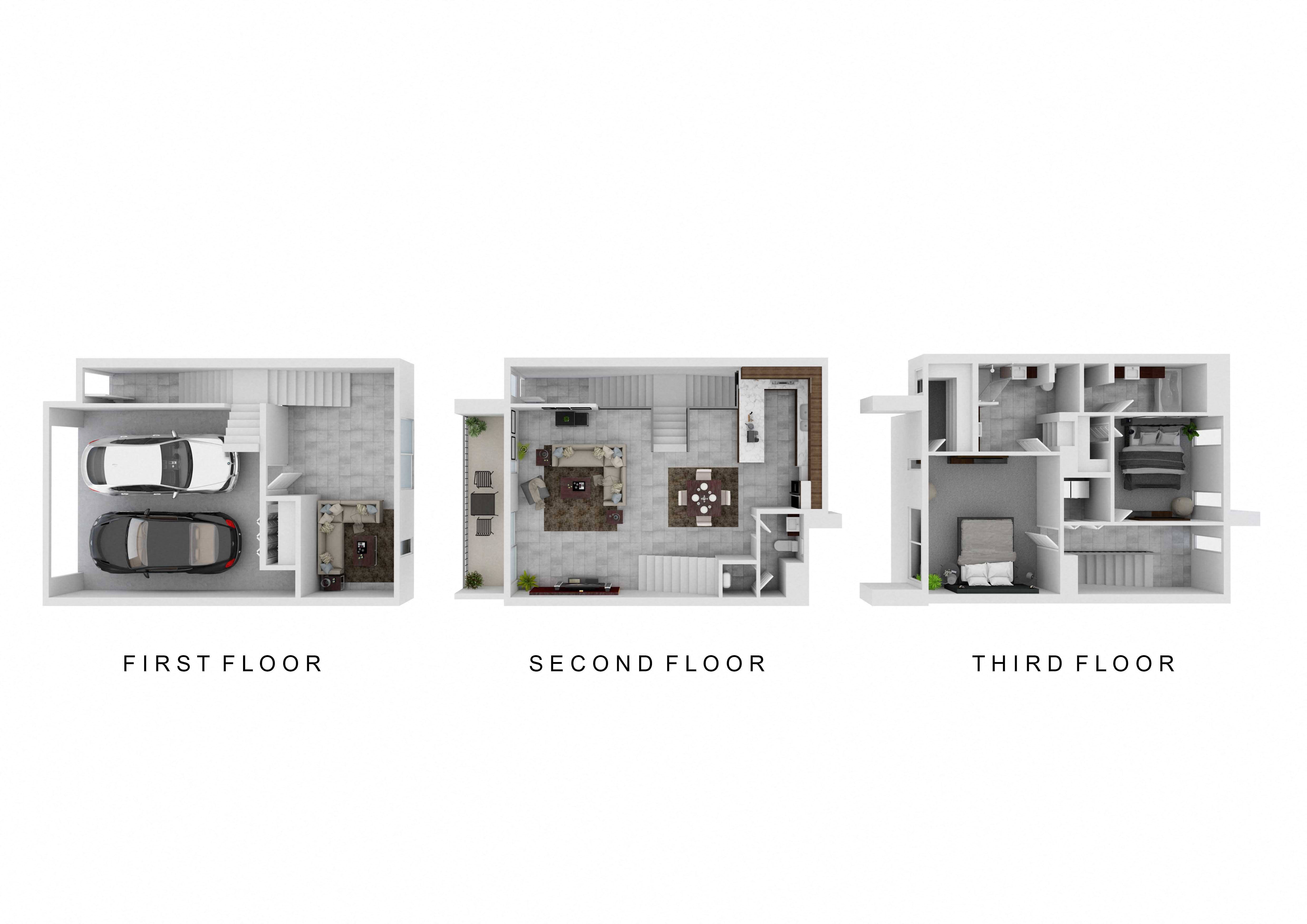 2x2.5 Den, Standard Garage 264 264 floor plan