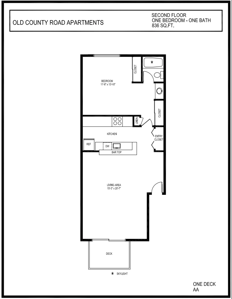 1 Bed 1 Bath 735B 735B floor plan